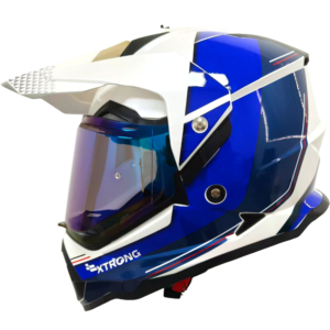 Casco XTR-902 ECE-2206 Xtrong misano ii blanco-azul brillo visor azul XL