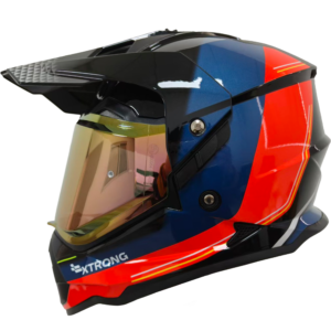Casco XTR-902 ECE-2206 Xtrong misano ii negro-naranja brillo visor rojo XL
