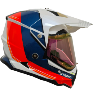 Casco XTR-902 ECE-2206 Xtrong misano ii blanco-naranja brillo visor rojo M