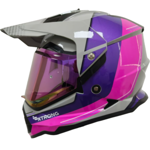 Casco XTR-902 ECE-2206 Xtrong misano ii gris-morado brillo visor morado S
