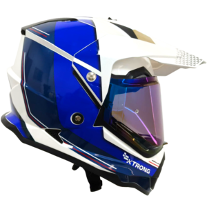 Casco XTR-902 ECE-2206 Xtrong misano ii blanco-azul brillo visor azul XL