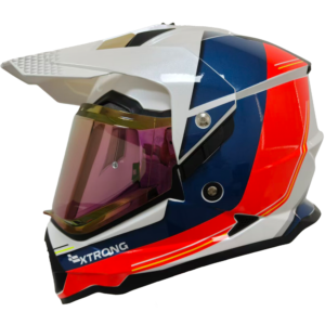 Casco XTR-902 ECE-2206 Xtrong misano ii blanco-naranja brillo visor rojo M