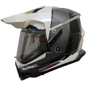 Casco XTR-902 ECE-2206 Xtrong misano ii blanco-gris brillo visor plateado XL