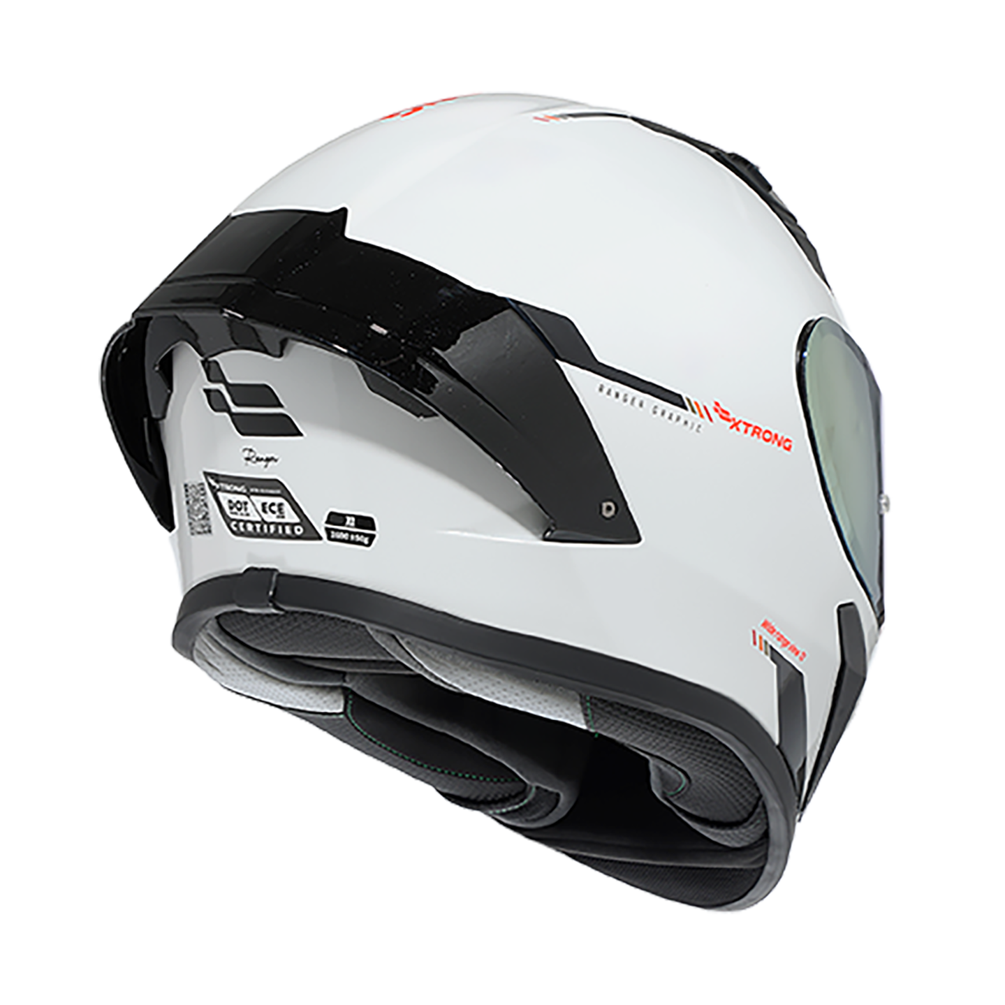 Casco XTR-RANGER ECE-2206 Xtrong racecraft blanco brillo visor dorado L - Imagen 2