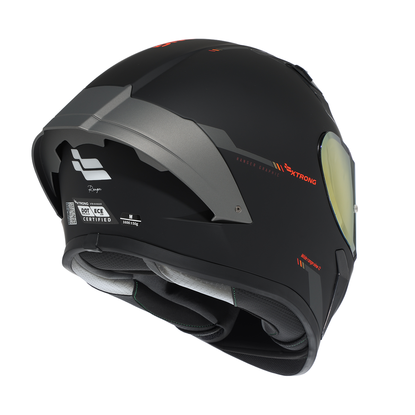 Casco XTR-RANGER ECE-2206 Xtrong racecraft negro mate visor plateado L - Imagen 3
