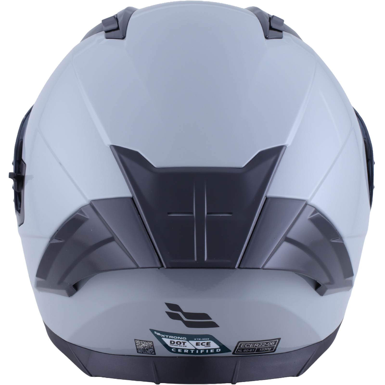 Casco XTR-M69 ECE-2206 Xtrong gris-nardo brillo SP negro-brillo visor humo XL