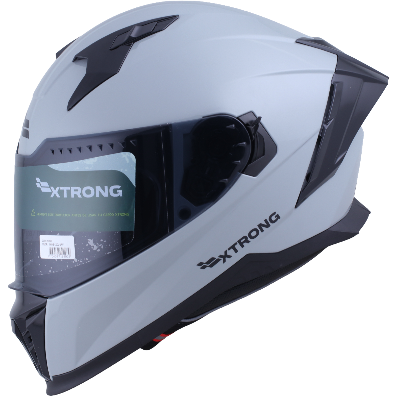 Casco XTR-M69 ECE-2206 Xtrong gris-nardo brillo SP negro-brillo visor humo XL - Imagen 2