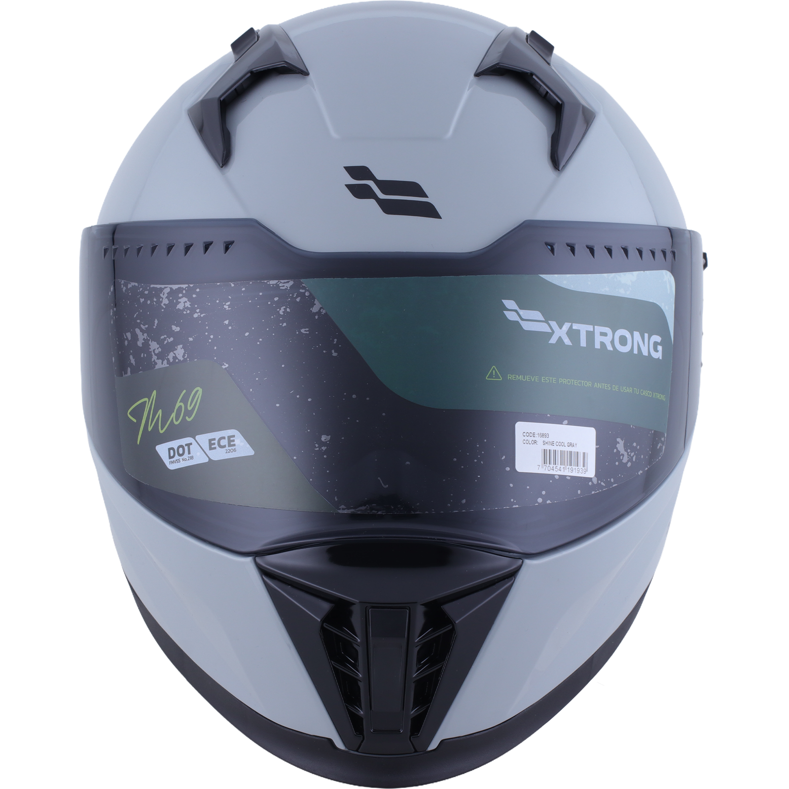 Casco XTR-M69 ECE-2206 Xtrong gris-nardo brillo SP negro-brillo visor humo XL - Imagen 3