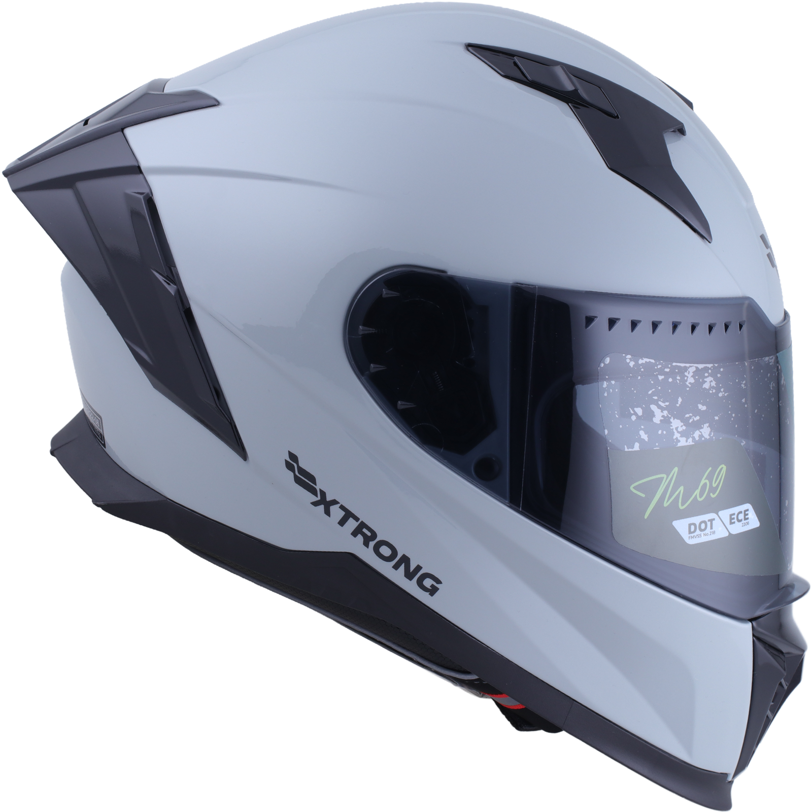 Casco XTR-M69 ECE-2206 Xtrong gris-nardo brillo SP negro-brillo visor humo XL - Imagen 4