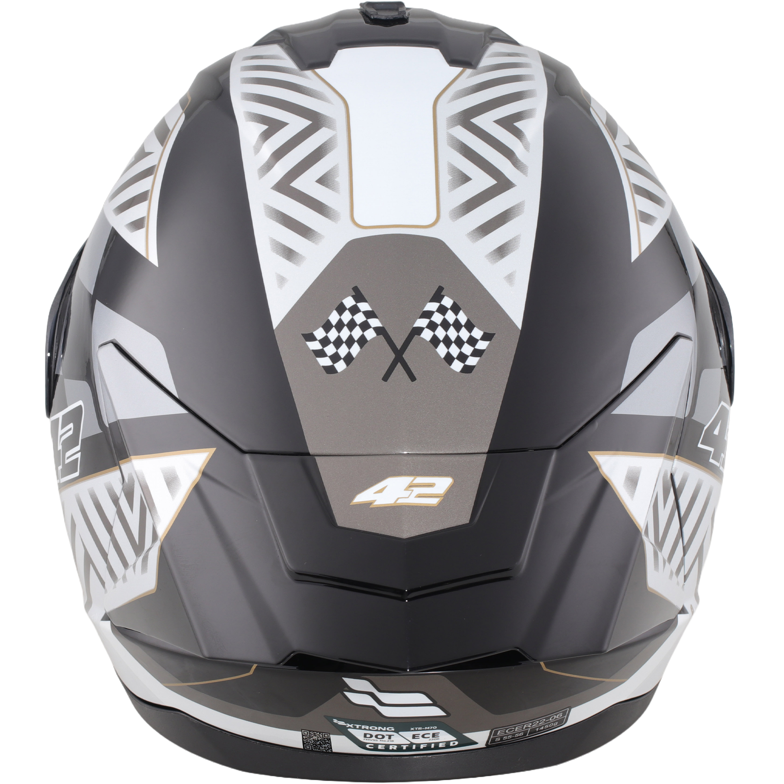 Casco XTR-M70 ECE-2206 Xtrong sprint gris brillo visor plateado L - Imagen 2