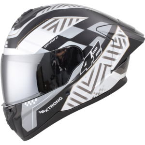 Casco XTR-M70 ECE-2206 Xtrong sprint gris brillo visor plateado XL