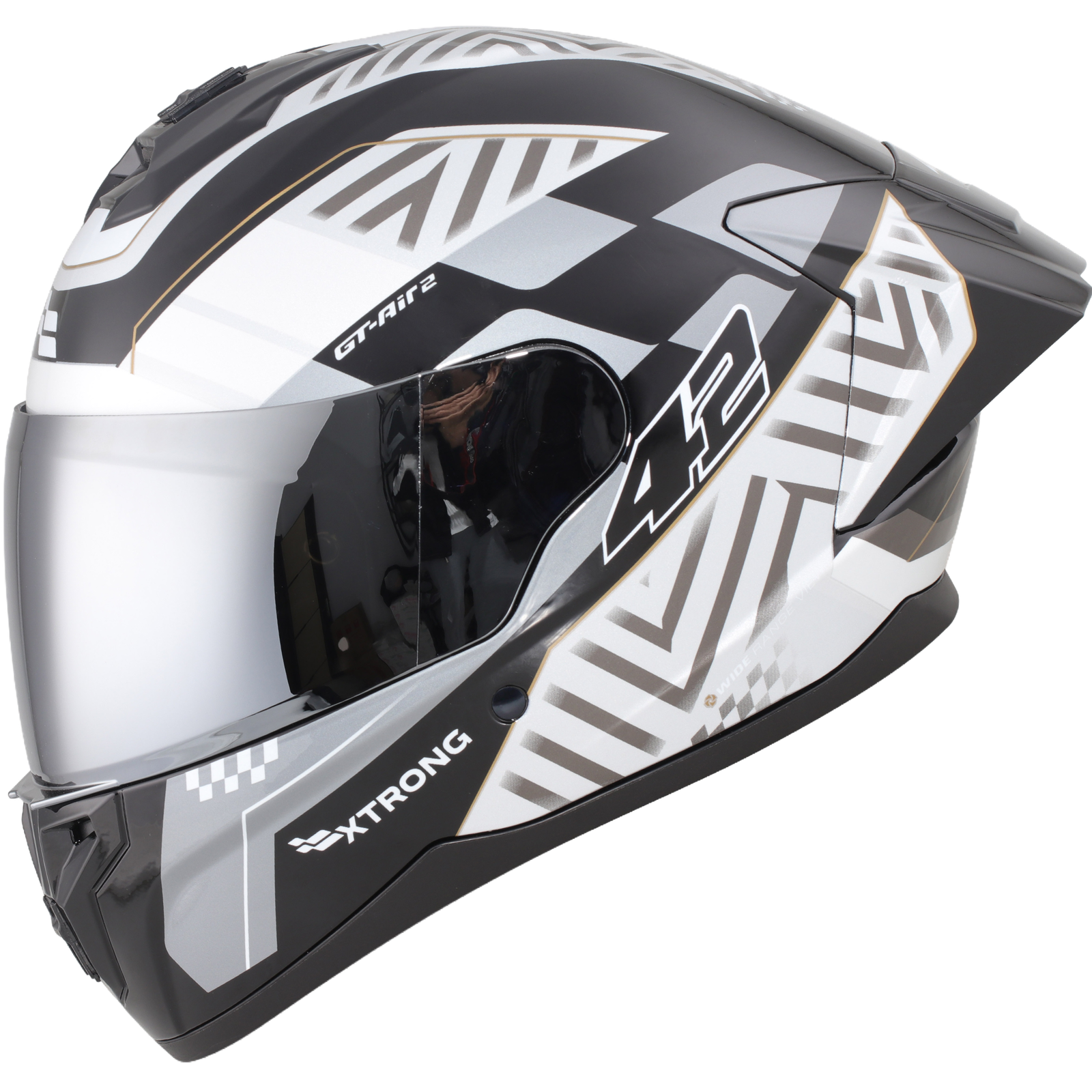 Casco XTR-M70 ECE-2206 Xtrong sprint gris brillo visor plateado L