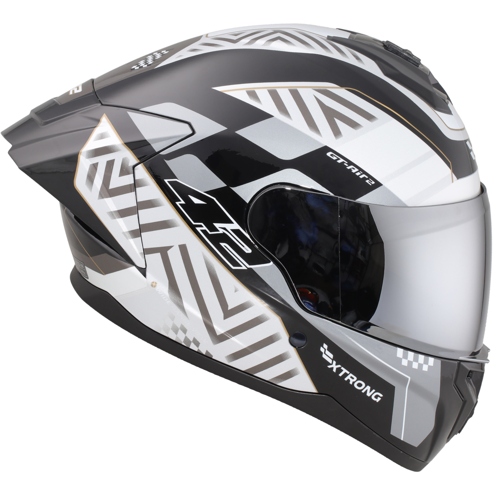 Casco XTR-M70 ECE-2206 Xtrong sprint gris brillo visor plateado L - Imagen 3
