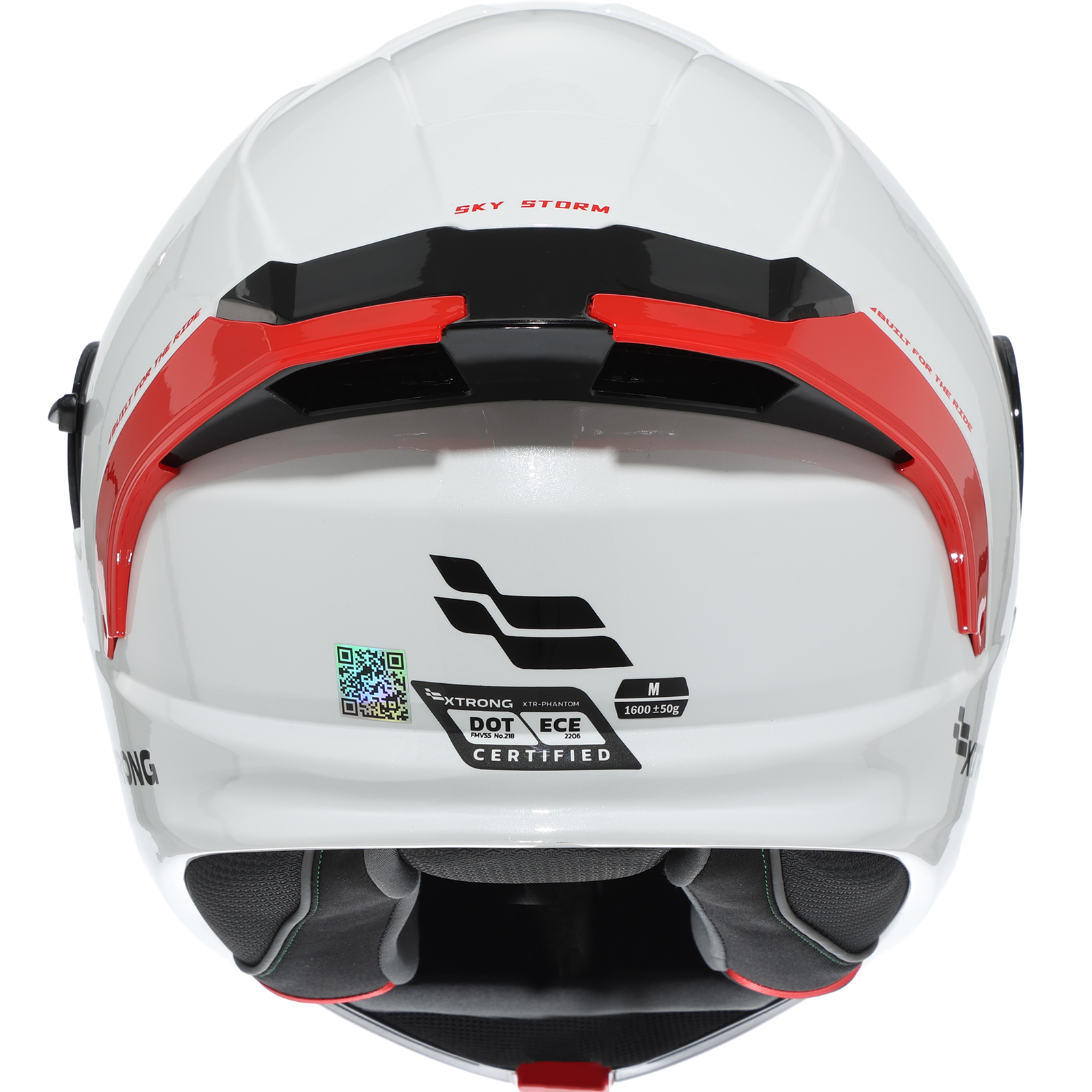 Casco XTR-PHANTOM ECE-2206 Xtrong storm blanco-rojo brillo visor rojo XL - Imagen 2