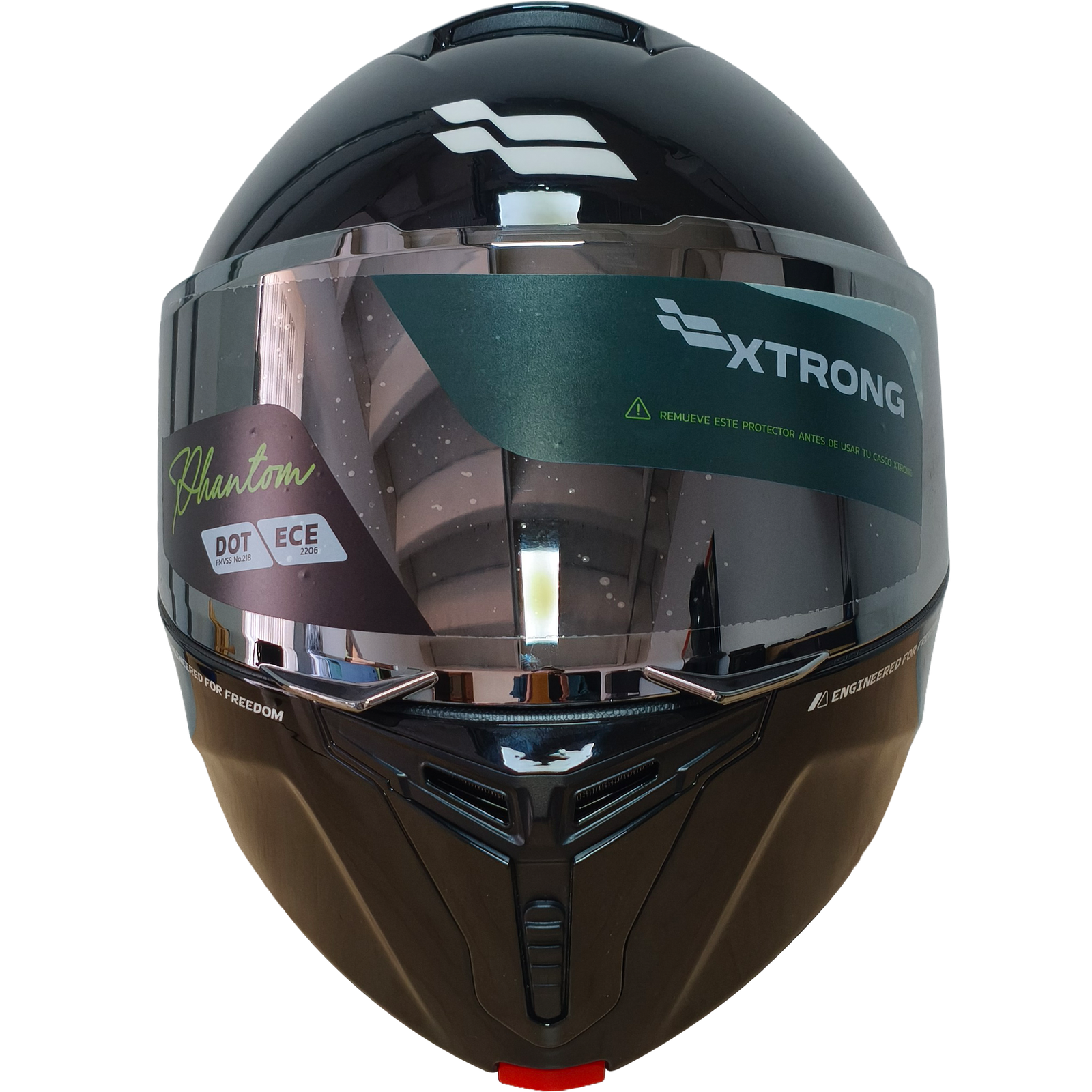Casco XTR-PHANTOM ECE-2206 Xtrong storm negro brillo visor plateado M - Imagen 4