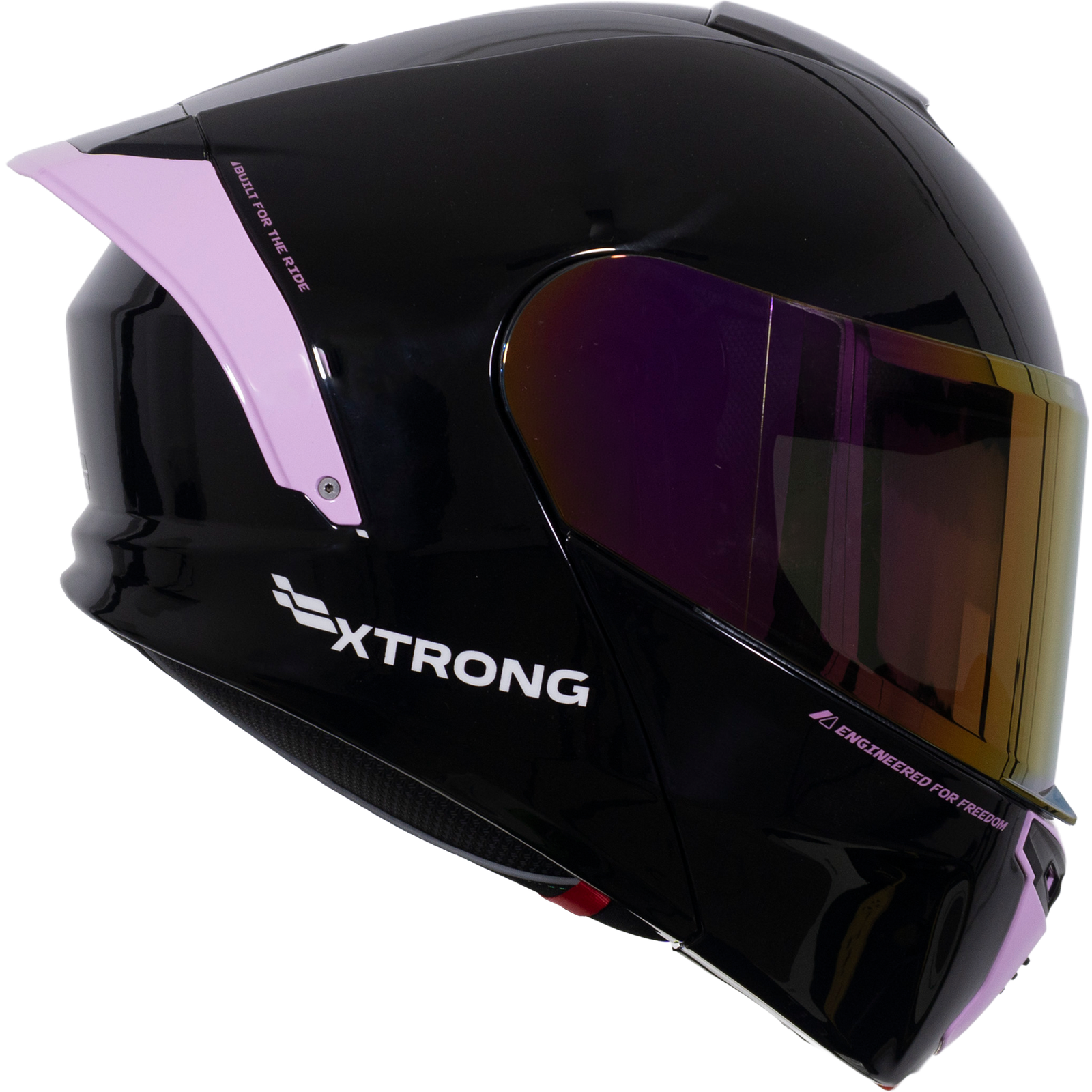 Casco XTR-PHANTOM ECE-2206 Xtrong storm negro-rosado brillo visor morado S