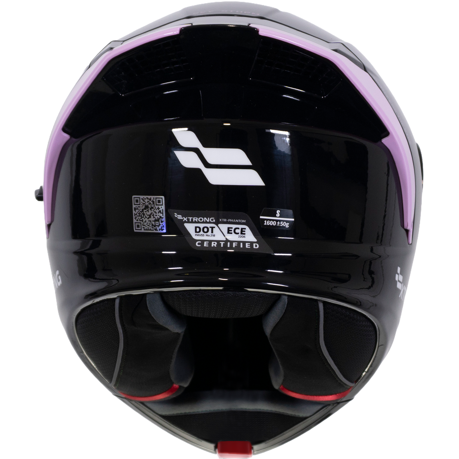 Casco XTR-PHANTOM ECE-2206 Xtrong storm negro-rosado brillo visor morado S - Imagen 2