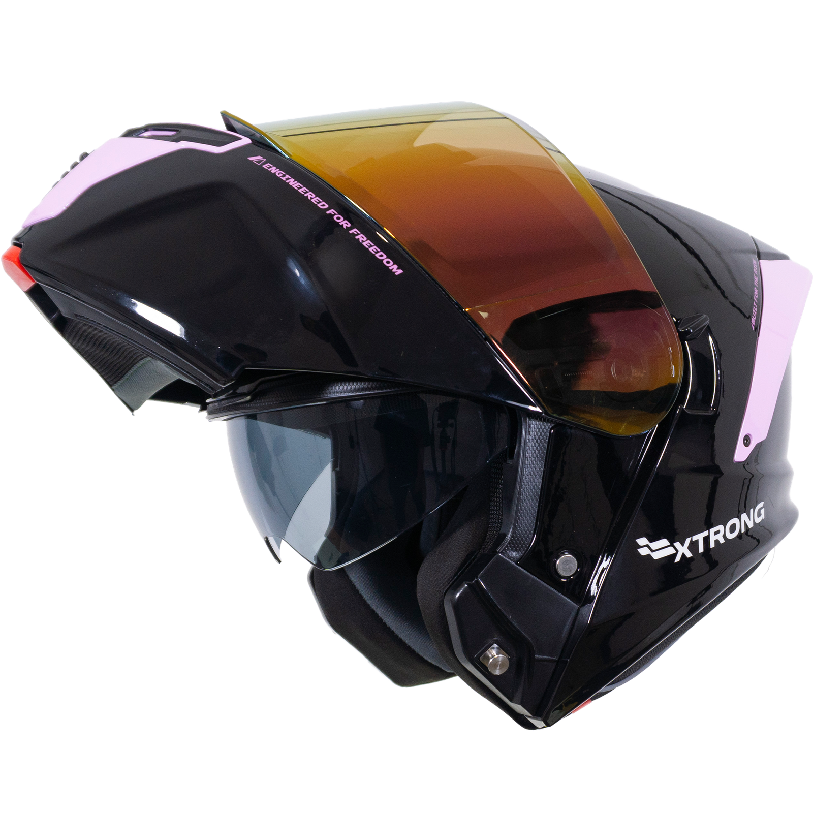 Casco XTR-PHANTOM ECE-2206 Xtrong storm negro-rosado brillo visor morado S - Imagen 4
