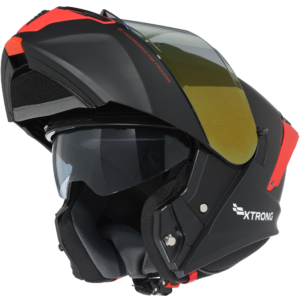 Casco XTR-PHANTOM ECE-2206 Xtrong storm negro-rojo mate visor rojo M