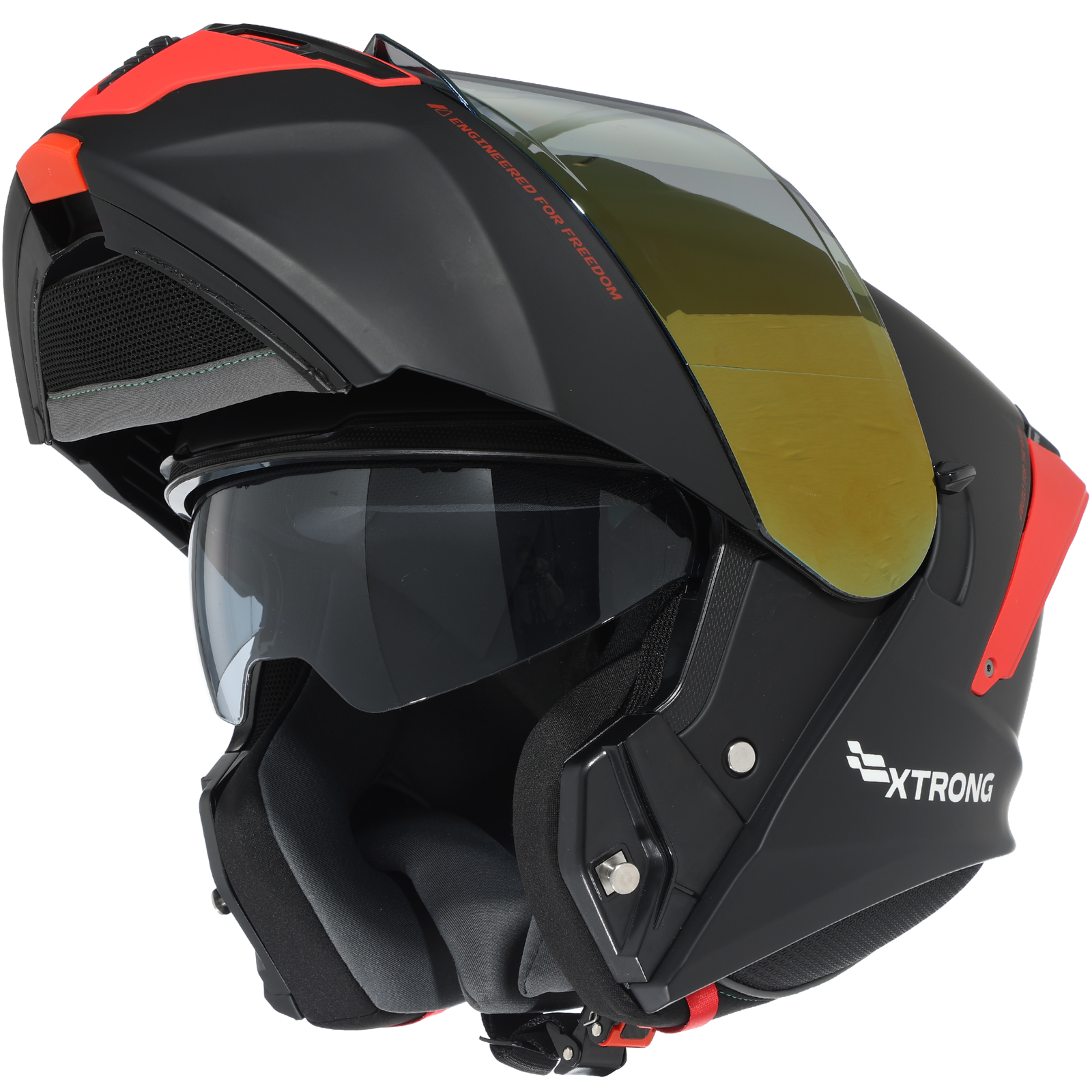 Casco XTR-PHANTOM ECE-2206 Xtrong storm negro-rojo mate visor rojo XL - Imagen 4