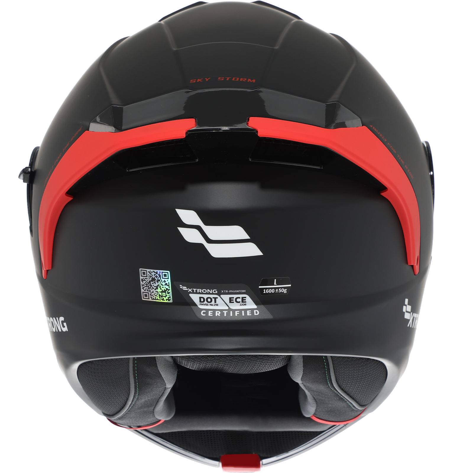 Casco XTR-PHANTOM ECE-2206 Xtrong storm negro-rojo mate visor rojo XL - Imagen 5