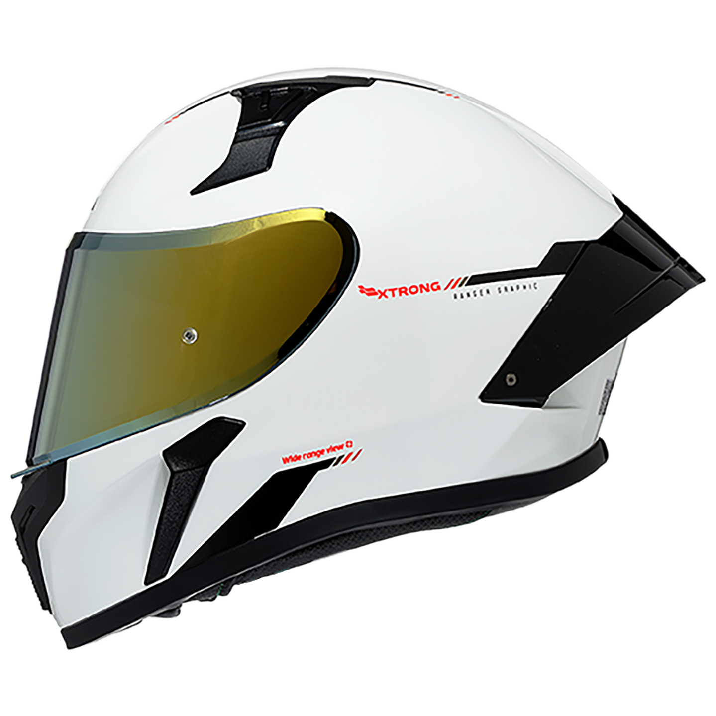 Casco XTR-RANGER ECE-2206 Xtrong racecraft blanco brillo visor dorado L - Imagen 5