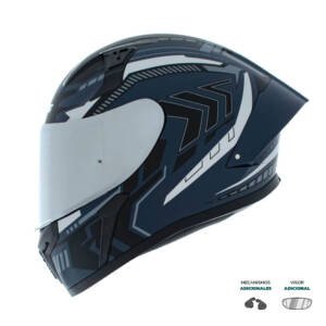 Casco XTR-RANGER SET DOT Xtrong shadow gris mate visor plateado XL | SKU16223