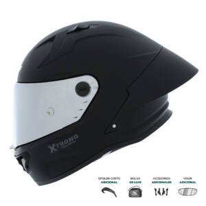 Casco XTR-352R1 SET ECE-2206 Xtrong negro mate SP negro-mate visor plateado XL | SKU16354