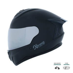Casco XTR-M70 SET ECE-2206 Xtrong negro mate SP negro-humo visor plateado XL | SKU16577
