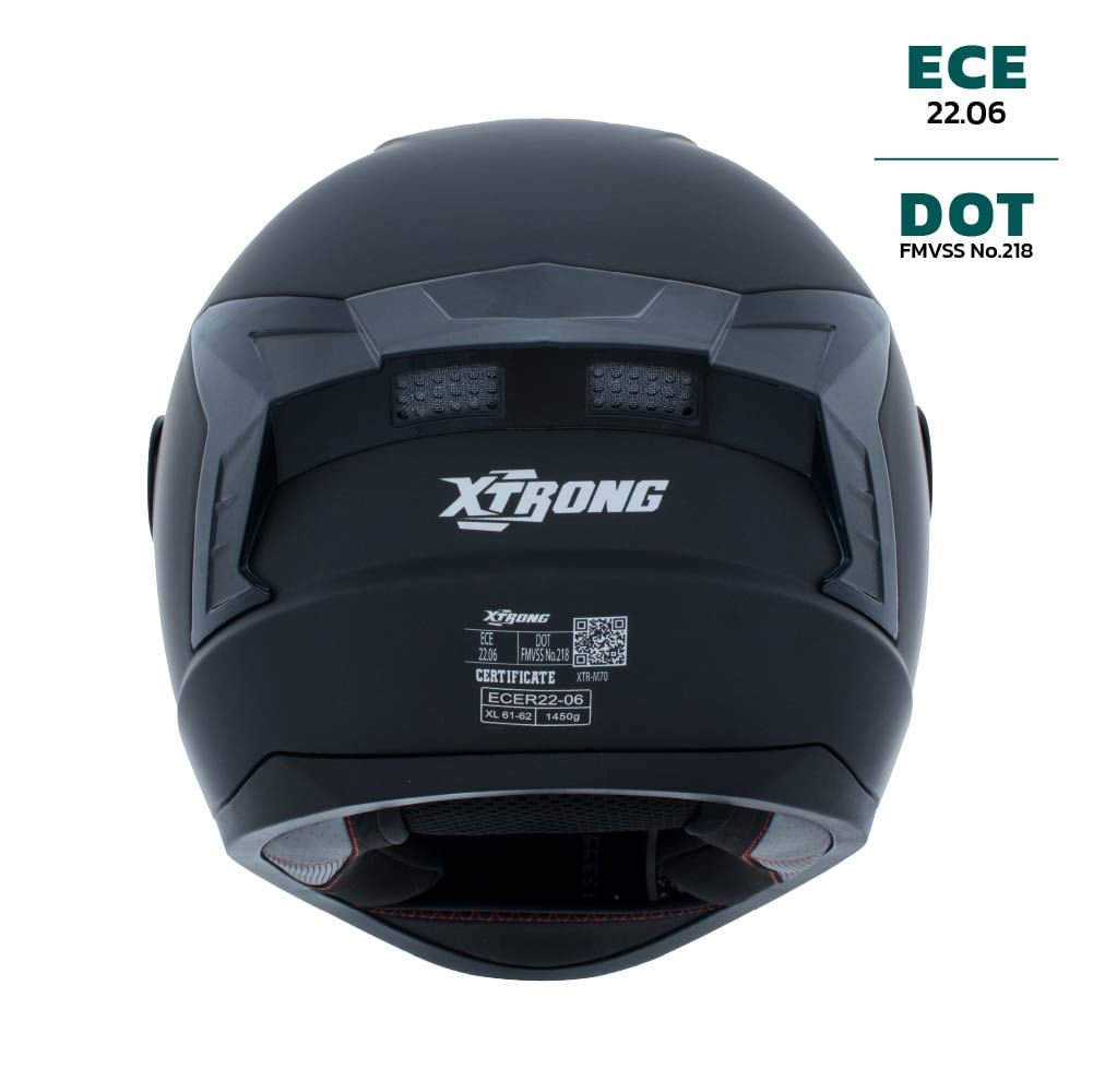 Casco XTR-M70 SET ECE-2206 Xtrong negro mate SP negro-humo visor plateado XL | SKU16577 - Imagen 3