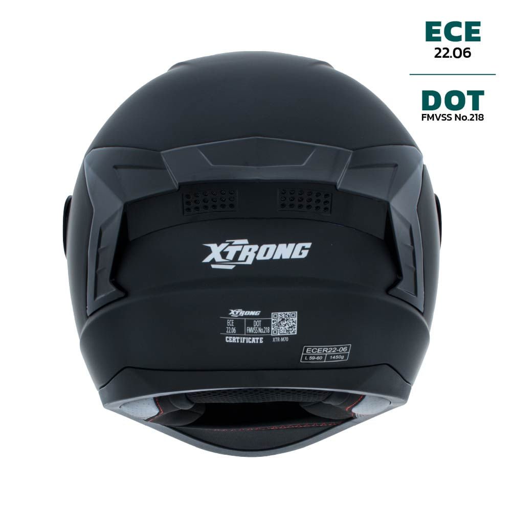Casco XTR-M70 SET ECE-2206 Xtrong negro mate SP negro-brillo visor plateado M | SKU16599 - Imagen 3