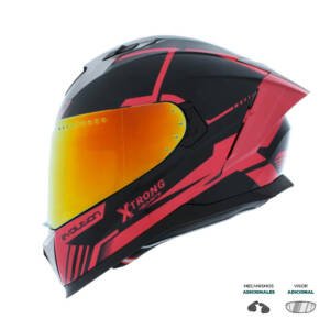Casco XTR-M69 SET ECE-2206 Xtrong glitch rojo brillo visor rojo XL | SKU16609