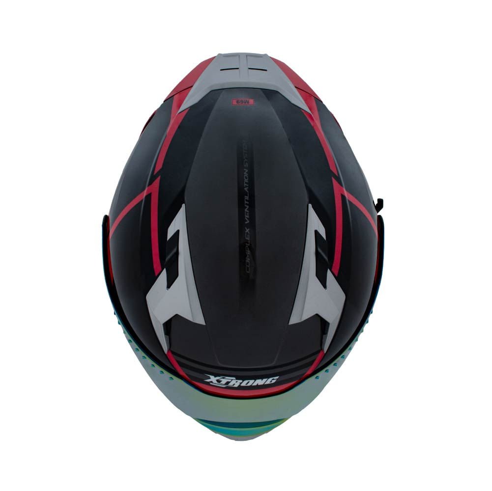 Casco XTR-M69 SET ECE-2206 Xtrong glitch rojo brillo visor rojo XL | SKU16609 - Imagen 4