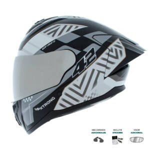 Casco XTR-M70 ECE-2206 Xtrong sprint gris brillo visor plateado XL | SKU16876
