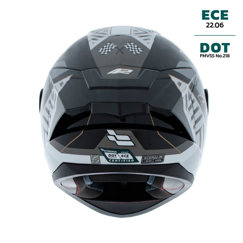 Casco XTR-M70 ECE-2206 Xtrong sprint gris brillo visor plateado L | SKU16875 - Imagen 3