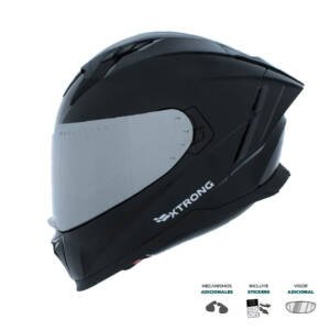 Casco XTR-M69 ECE-2206 Xtrong negro brillo SP negro-brillo visor plateado XL | SKU17142