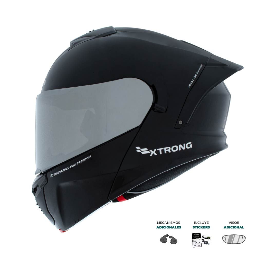 Casco XTR-PHANTOM ECE-2206 Xtrong storm negro brillo visor plateado XL | SKU17190