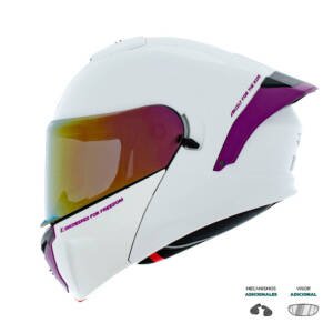 Casco XTR-PHANTOM SET ECE-2206 Xtrong storm blanco-morado brillo visor morado M | SKU17197