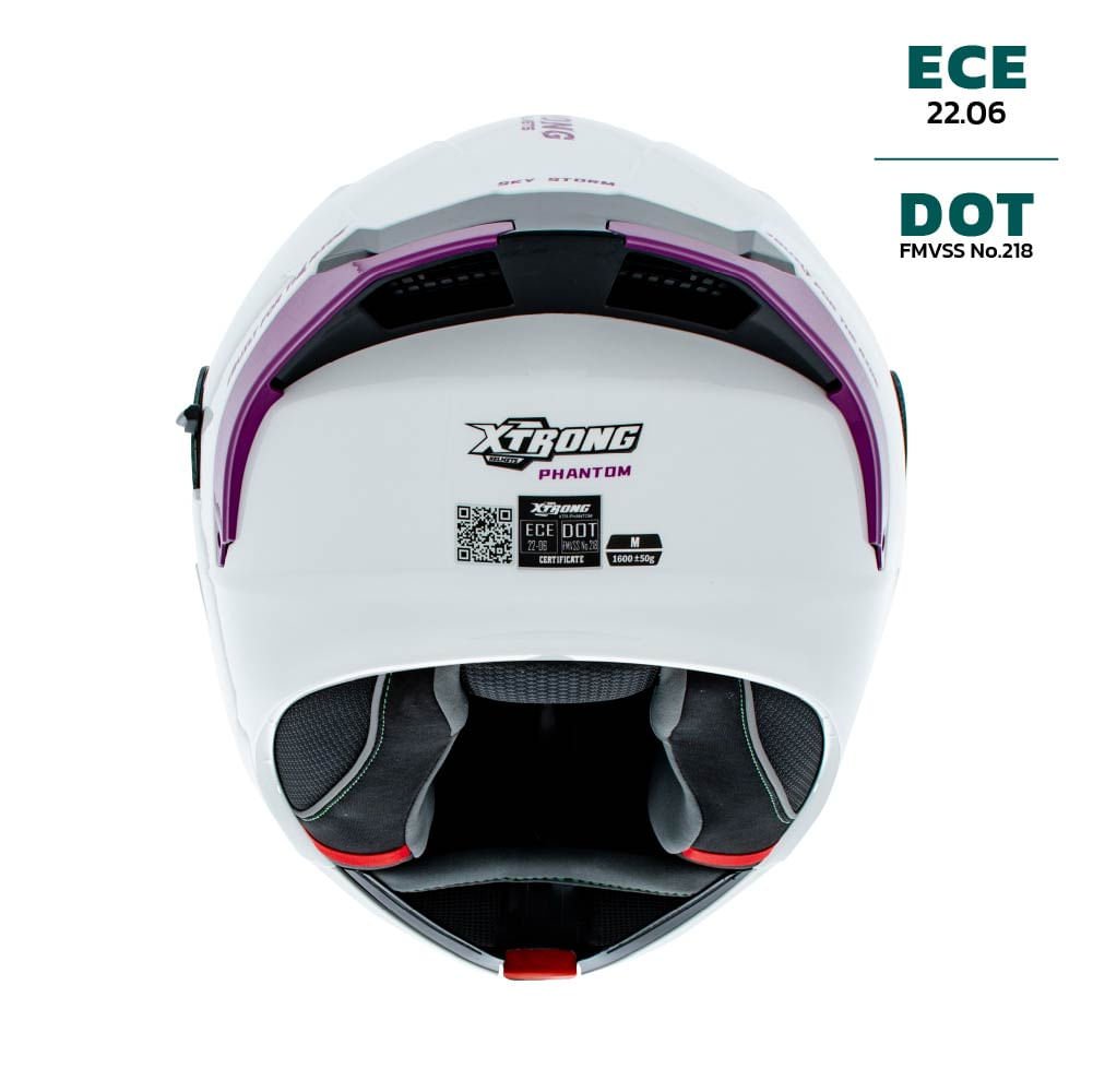 Casco XTR-PHANTOM SET ECE-2206 Xtrong storm blanco-morado brillo visor morado M | SKU17197 - Imagen 3
