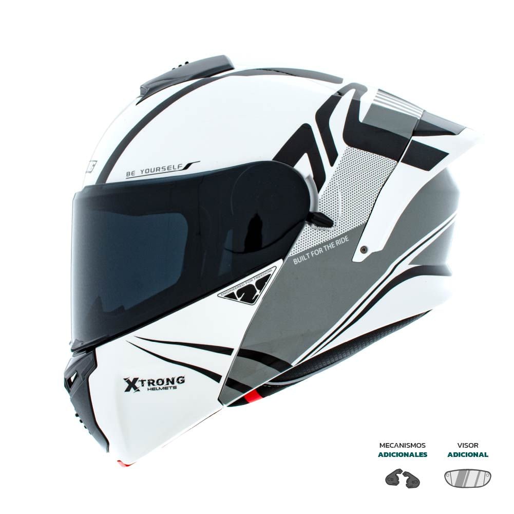 Casco XTR-PHANTOM SET ECE-2206 Xtrong flowing blanco brillo visor humo L | SKU17202