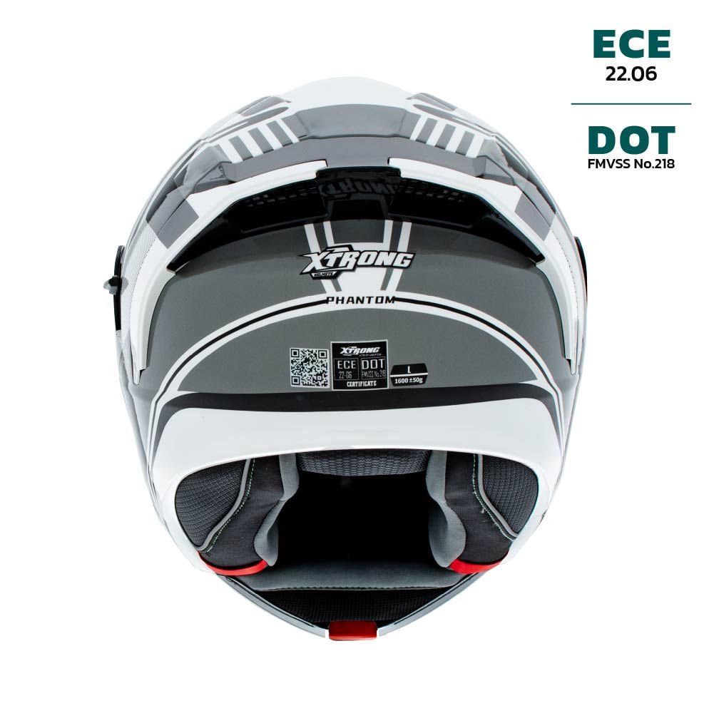 Casco XTR-PHANTOM SET ECE-2206 Xtrong flowing blanco brillo visor humo L | SKU17202 - Imagen 3