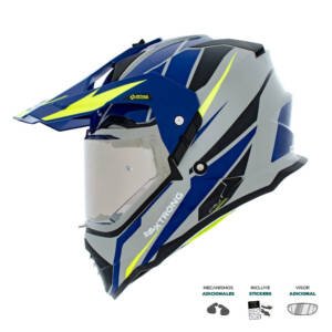 Casco XTR-902 fly gris azul verde L | SKU17289