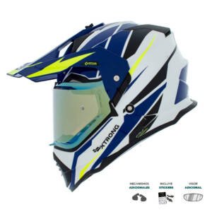 Casco XTR-902 fly blanco azul verde M | SKU17294