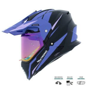 Casco XTR-902 fly negro morado mate M | SKU17300