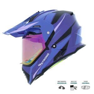 Casco XTR-902 fly negro morado brillo S | SKU17301