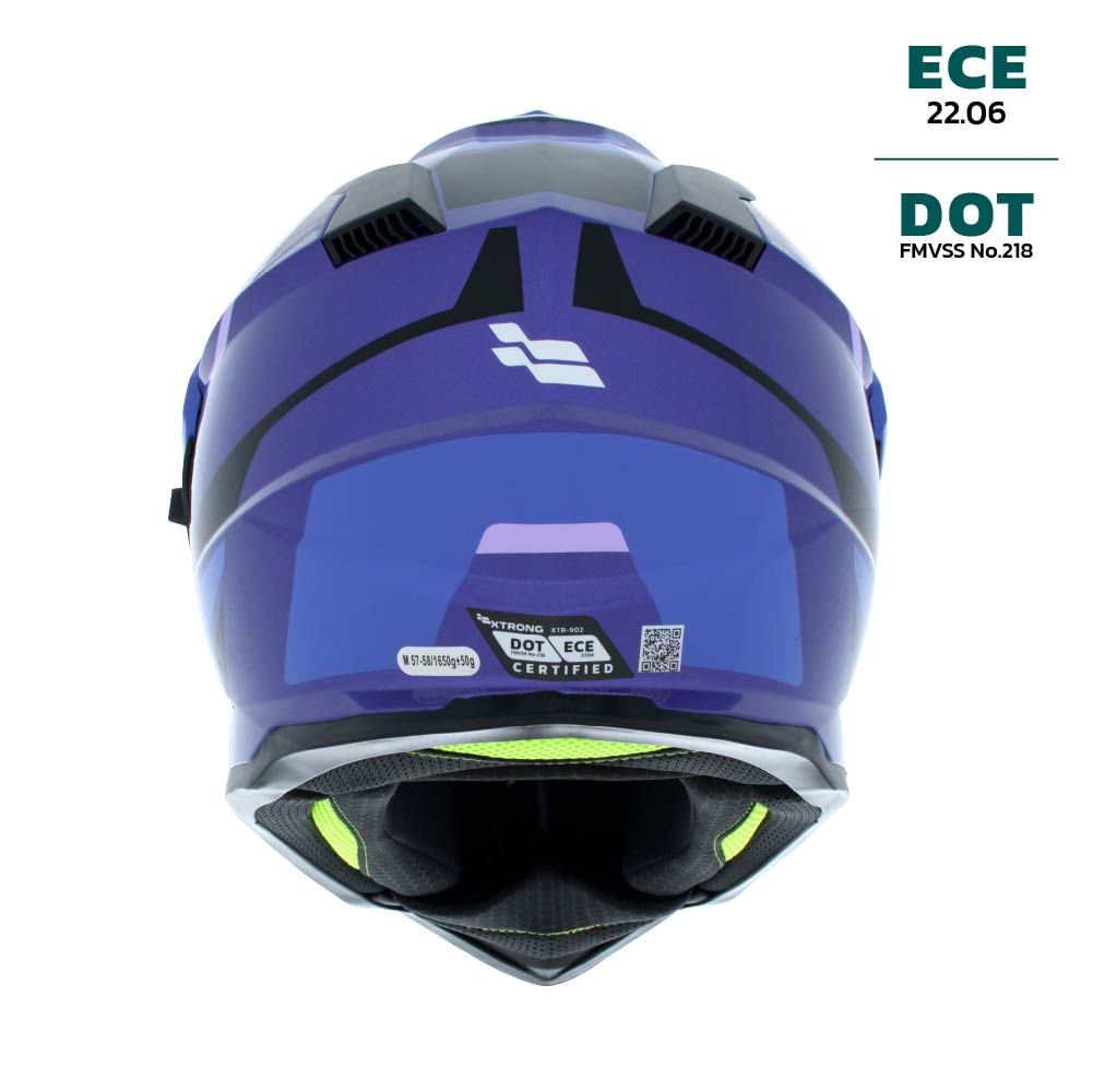 Casco XTR-902 fly negro morado brillo S | SKU17301 - Imagen 3