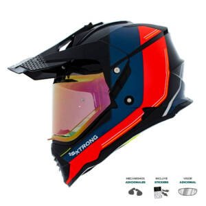 Casco XTR-902 ECE-2206 Xtrong misano ii negro-naranja brillo visor rojo XL | SKU17410