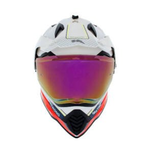 Casco XTR-902 ECE-2206 Xtrong misano ii blanco-naranja brillo visor rojo M | SKU17411