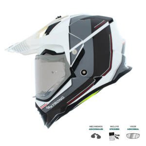 Casco XTR-902 ECE-2206 Xtrong misano ii blanco-gris brillo visor plateado XL | SKU17419