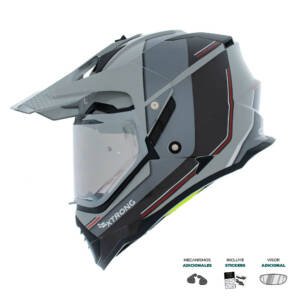 Casco XTR-902 ECE-2206 Xtrong misano ii gris-nardo brillo visor plateado L | SKU17421